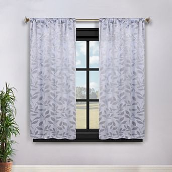 SUPERIOR Bohemian Leaves Room Darkening Rod Pocket Curtain Set