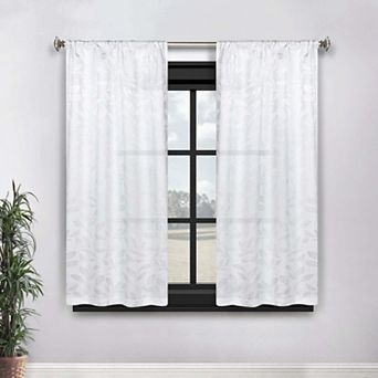 SUPERIOR Bohemian Leaves Room Darkening Rod Pocket Curtain Set