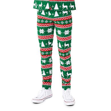 Boys 10-16 OppoSuits Festive Green Jacket, Pants & Tie Suit Set