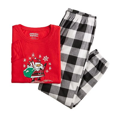 Women's Jammies For Your Families® Santa Open Hem Top & Bottom Pajama Set