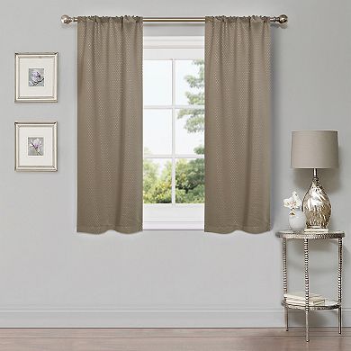 SUPERIOR Shimmer 2-Pack Room Darkening Rod Pocket Curtain Set