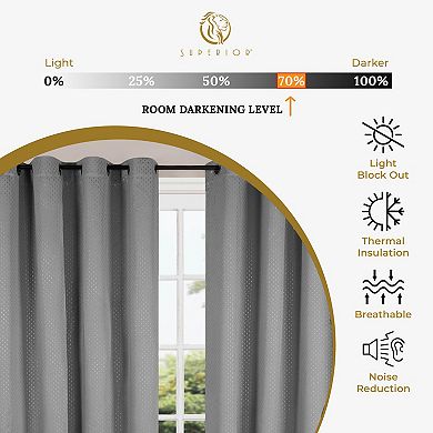 Superior Shimmer Insulated Thermal Blackout Rod Pocket Curtain Set