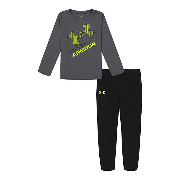Toddler Boy Under Armour UA Big Logo Pop Long Sleeve Tee & Jogger Pants Set
