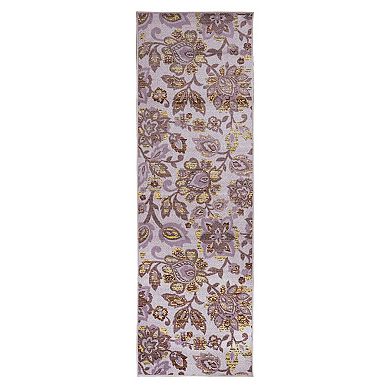 SUPERIOR Jezabel Floral Leaves Non-Slip Area Rug or Runner