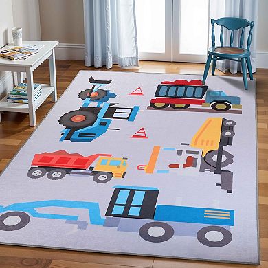 SUPERIOR Country Trucking Non-Slip Kids' Indoor Area Rug