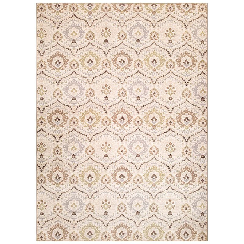 SUPERIOR Augusta Floral Damask Non-Slip Area Rug, Multicolor, 4X6 Ft