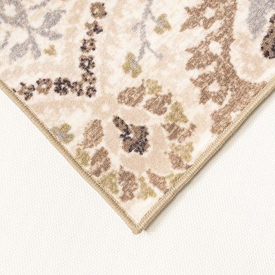 SUPERIOR Augusta Floral Damask Non-Slip Area Rug