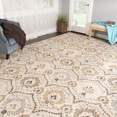 SUPERIOR Augusta Floral Damask Non-Slip Area Rug