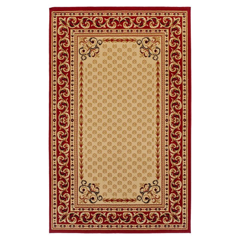 SUPERIOR Longfield Traditional Floral Indoor Area Rug, White, 8X10 Ft