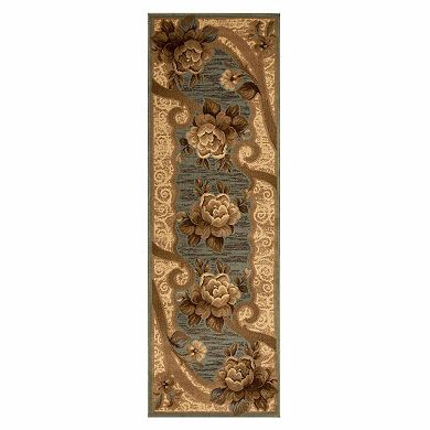 SUPERIOR Traditional Oversized Floral Border Power-Loomed Indoor Area Rug or Runner