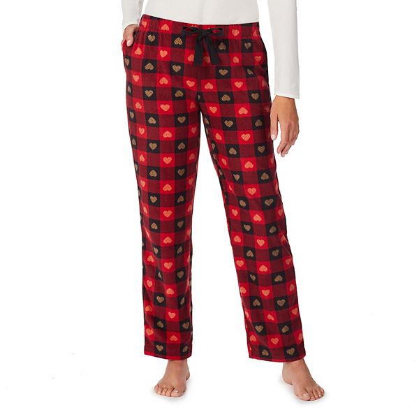 Cuddl Duds 3X red & green polar fleece‎ lounge/sleep bottoms Womans plus