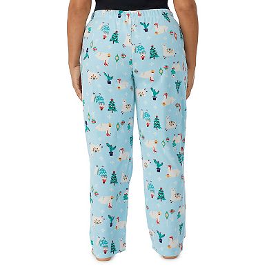 Plus Size Cuddl Duds® Minky Fleece Open Leg Pajama Pants