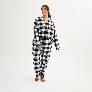 Plus Size Jammies For Your Families® Buffalo Plaid Flannel Top & Bottom Pajama Set