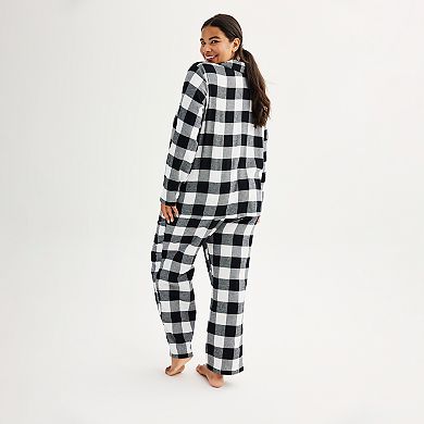 Plus Size Jammies For Your Families® Buffalo Plaid Flannel Top & Bottom Pajama Set