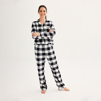 Petite Jammies For Your Families® Buffalo Plaid Open Hem Top & Bottom Pajama Set