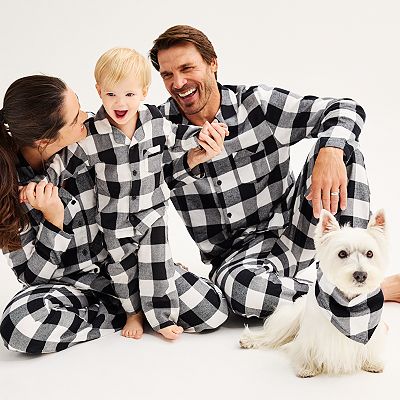 Petite Jammies For Your Families Buffalo Plaid Open Hem Top Bottom Pajama Set