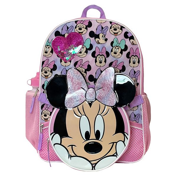 Minnie Mouse Denim Backpack - Bundle with Minnie Mouse Backpack for Toddler  Girls Kids, Minnie Lunch Box | Disney Minnie Mouse Backpack for Girls