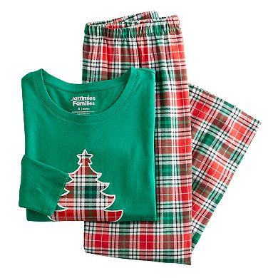 Women's Jammies For Your Families® Merry & Bright Tree Open Hem Top & Bottom Pajama Set
