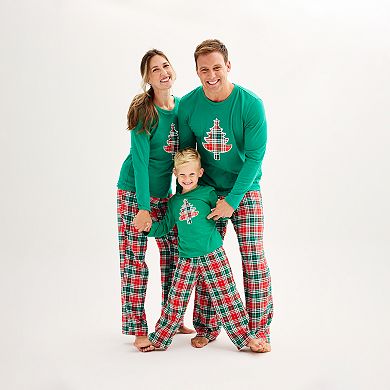 Women's Jammies For Your Families® Merry & Bright Tree Open Hem Top & Bottom Pajama Set