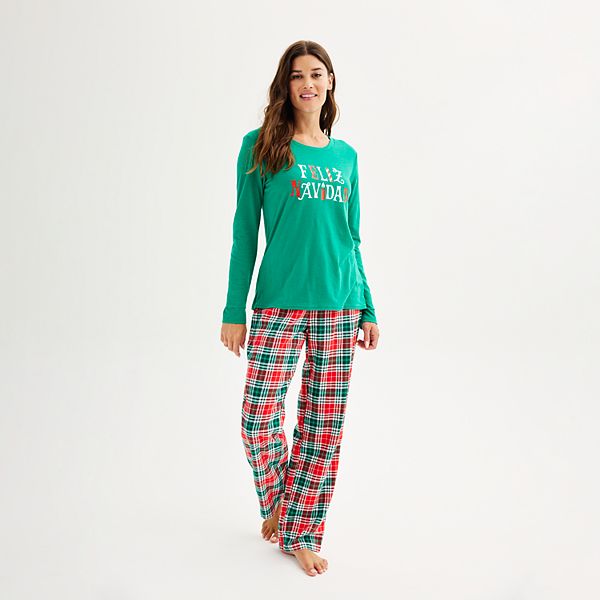 Women s Jammies For Your Families Feliz Navidad Top Bottoms