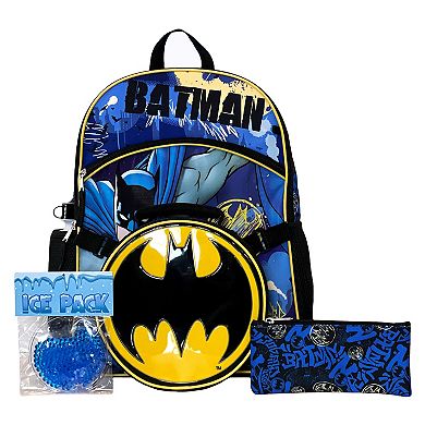 Kids DC Comics Batman 5-Piece Backpack Set