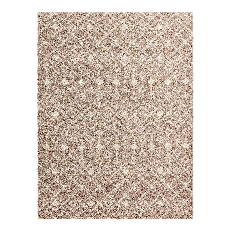 Unique Loom Meknes Moroccan Trellis Shag Rug, Brown, 11X14 Ft