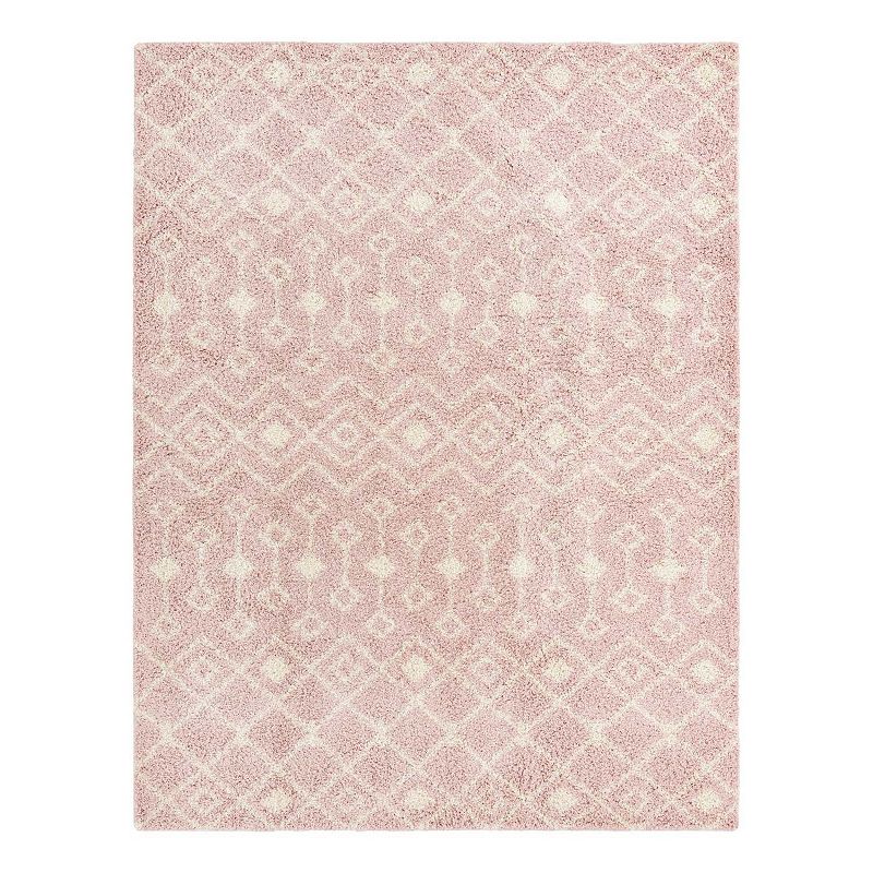 Unique Loom Meknes Moroccan Trellis Shag Rug, Pink, 11X14 Ft