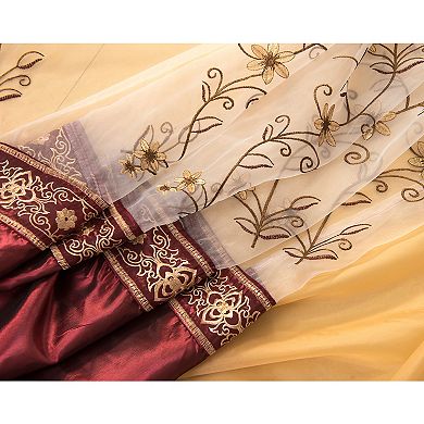 Priscilla Embroidered Panel With Double Valance