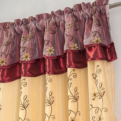 Priscilla Embroidered Panel With Double Valance
