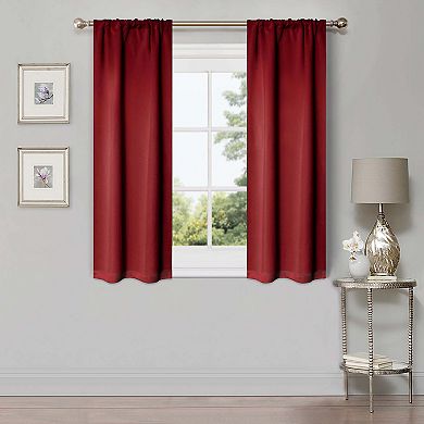 SUPERIOR Solid Insulated Thermal Blackout Rod Pocket Curtain Set