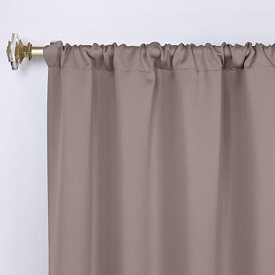 SUPERIOR Solid Insulated Thermal Blackout Rod Pocket Curtain Set