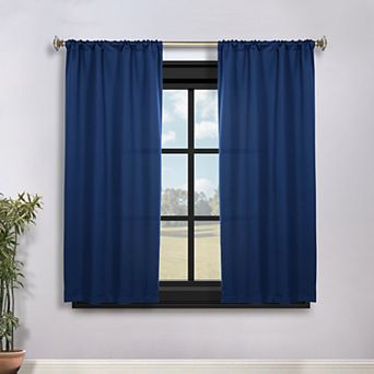 SUPERIOR Solid 2 pc Room Darkening Rod Pocket Curtain Set
