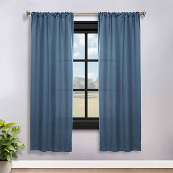 SUPERIOR Solid 2 pc Room Darkening Rod Pocket Curtain Set