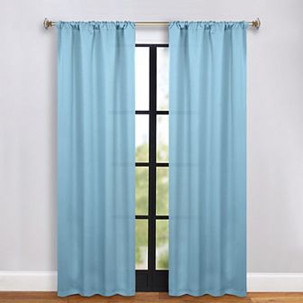 SUPERIOR Solid 2 pc Room Darkening Rod Pocket Curtain Set