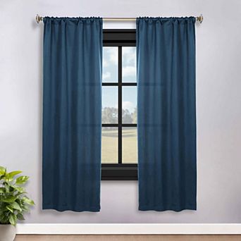 SUPERIOR Solid 2 pc Room Darkening Rod Pocket Curtain Set