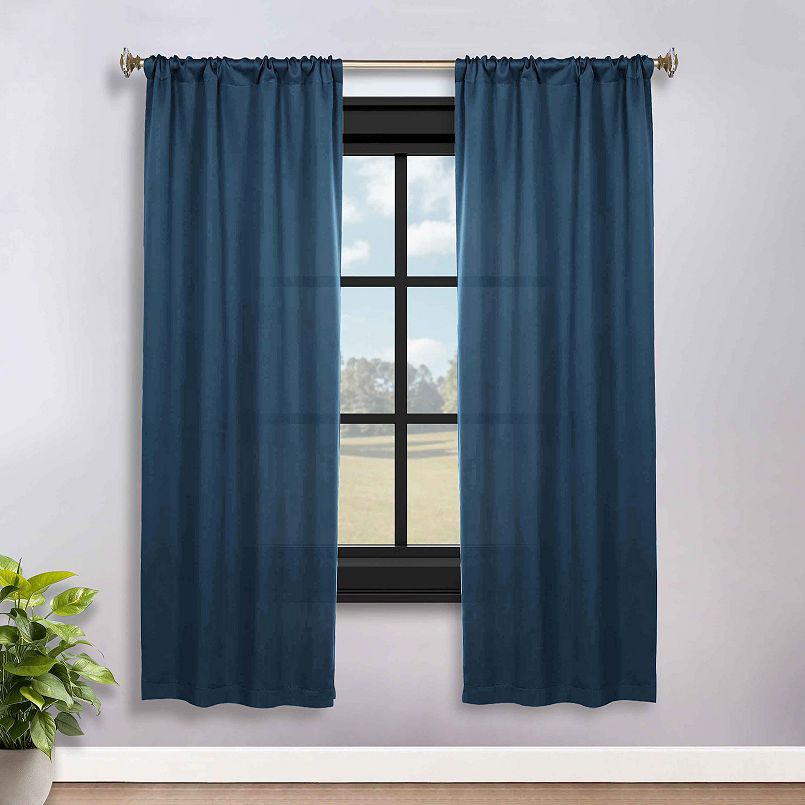 SUPERIOR Solid 2-Piece Room Darkening Rod Pocket Curtain Set
