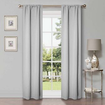 SUPERIOR Solid 2 pc Room Darkening Rod Pocket Curtain Set
