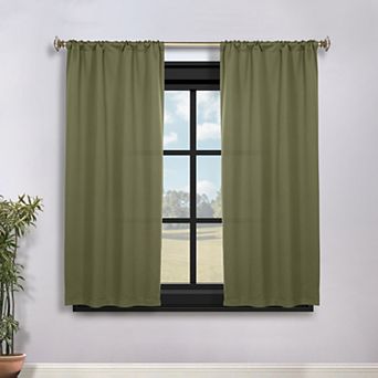 SUPERIOR Solid 2 pc Room Darkening Rod Pocket Curtain Set