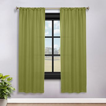 SUPERIOR Solid 2 pc Room Darkening Rod Pocket Curtain Set