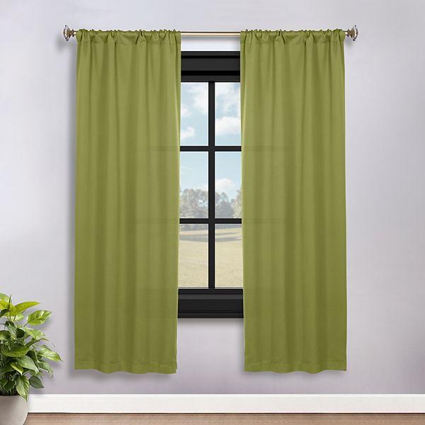 Superior Solid Insulated Thermal Blackout Rod Pocket Curtain Set - Sage (26X63)