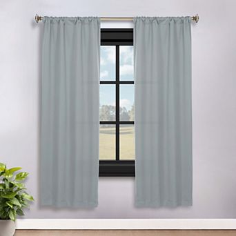 SUPERIOR Solid 2 pc Room Darkening Rod Pocket Curtain Set