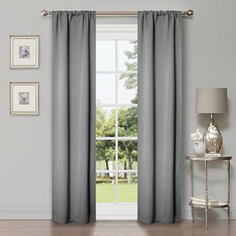 SUPERIOR Solid 2 pc Room Darkening Rod Pocket Curtain Set