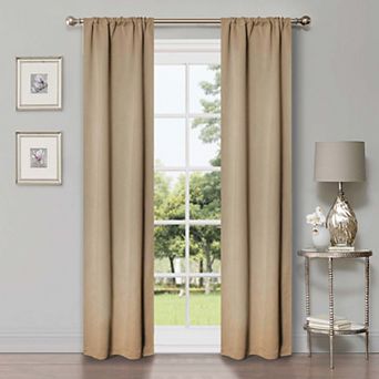 SUPERIOR Solid 2 pc Room Darkening Rod Pocket Curtain Set