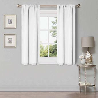 SUPERIOR Solid 2 pc Room Darkening Rod Pocket Curtain Set