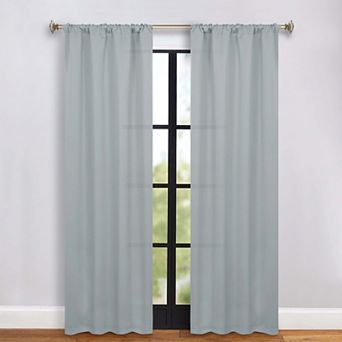 SUPERIOR Solid 2 pc Room Darkening Rod Pocket Curtain Set
