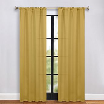SUPERIOR Solid 2 pc Room Darkening Rod Pocket Curtain Set