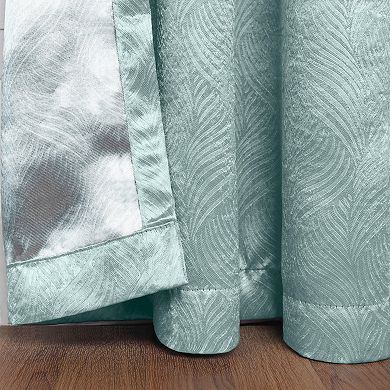 SUPERIOR Wave Geometric Washable Room Darkening Rod Pocket Blackout Curtains, Set of 2