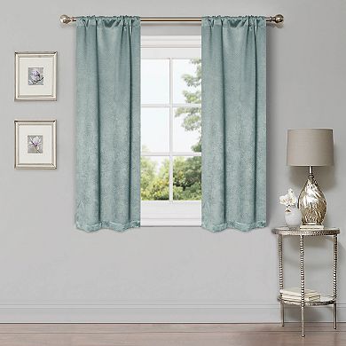 SUPERIOR Waverly 2-PC Room Darkening Rod Pocket Curtain Set