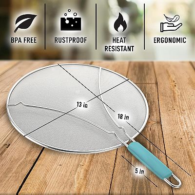 2-Pack Splatter Guard Screens – Metal Mesh Fry Pan Cover, Anti-Splash Splatter Guard
