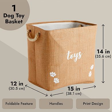 Juvale Foldable Pet Toy and Accessory Storage Bin (15 x 12 x 14 Inches)